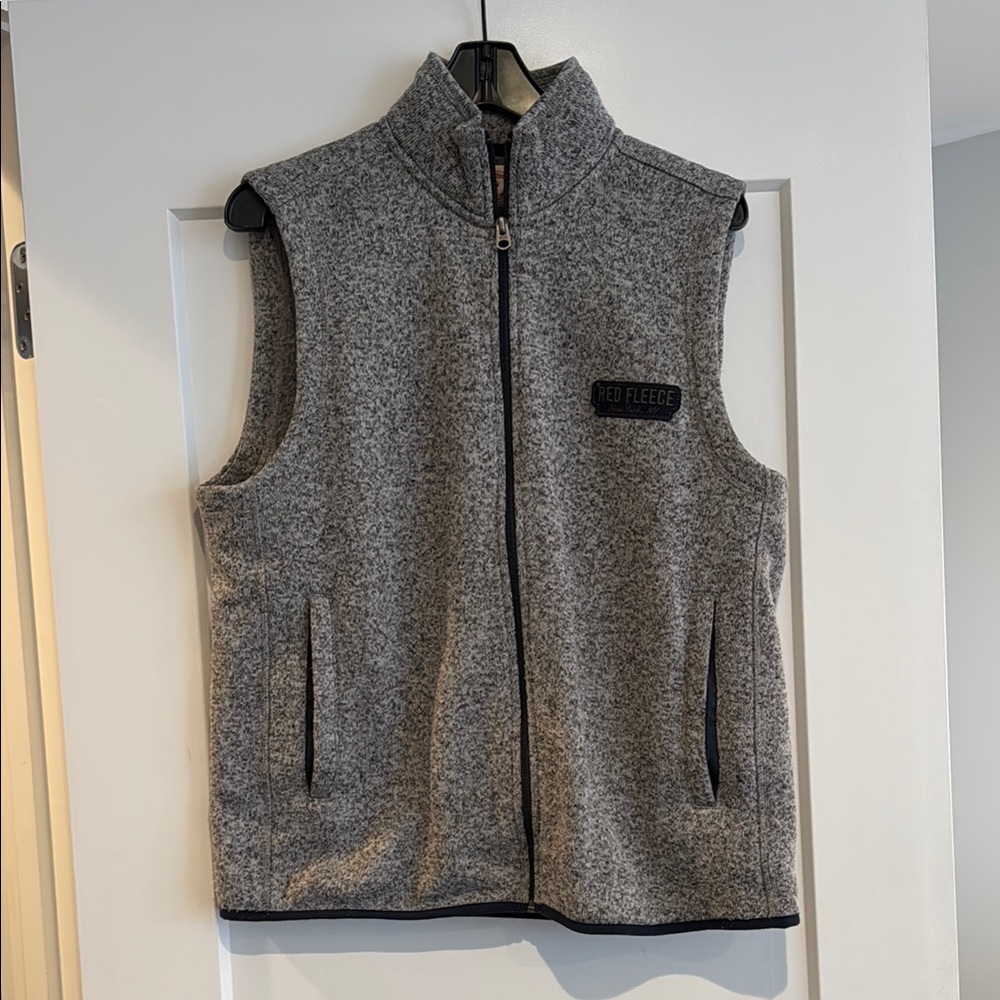Brooks Brothers Gray Zip-Up Vest with High Collar